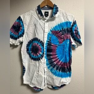 Vans tie dye casual button down short sleeve medium
